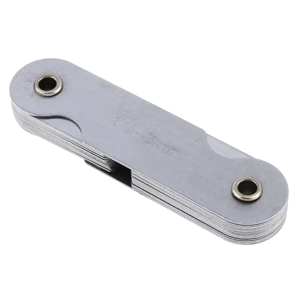 Description Picture 2 of item4pcs Radius Gauges Stainless Steel R1-6.5/R7-14.5/R15-25/R26-80mm Concave Convex arc Silver Tone Measuring Tools