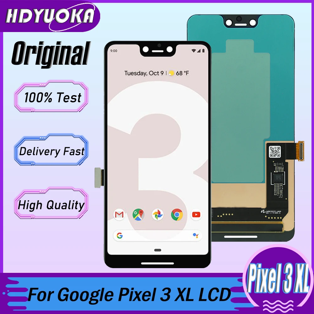 6.3" Original Amoled Screen For Google Pixel 3XL LCD Display Touch