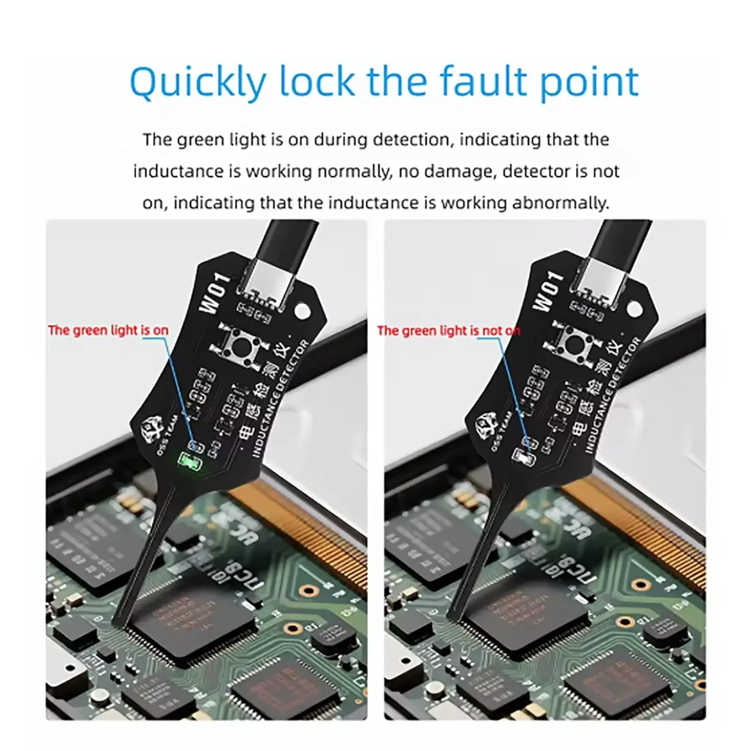USB C Inductance Tester Motherboard Coil Inductance Detector Tool Electromagnetic Induction Troubleshooting For Repairs Type C