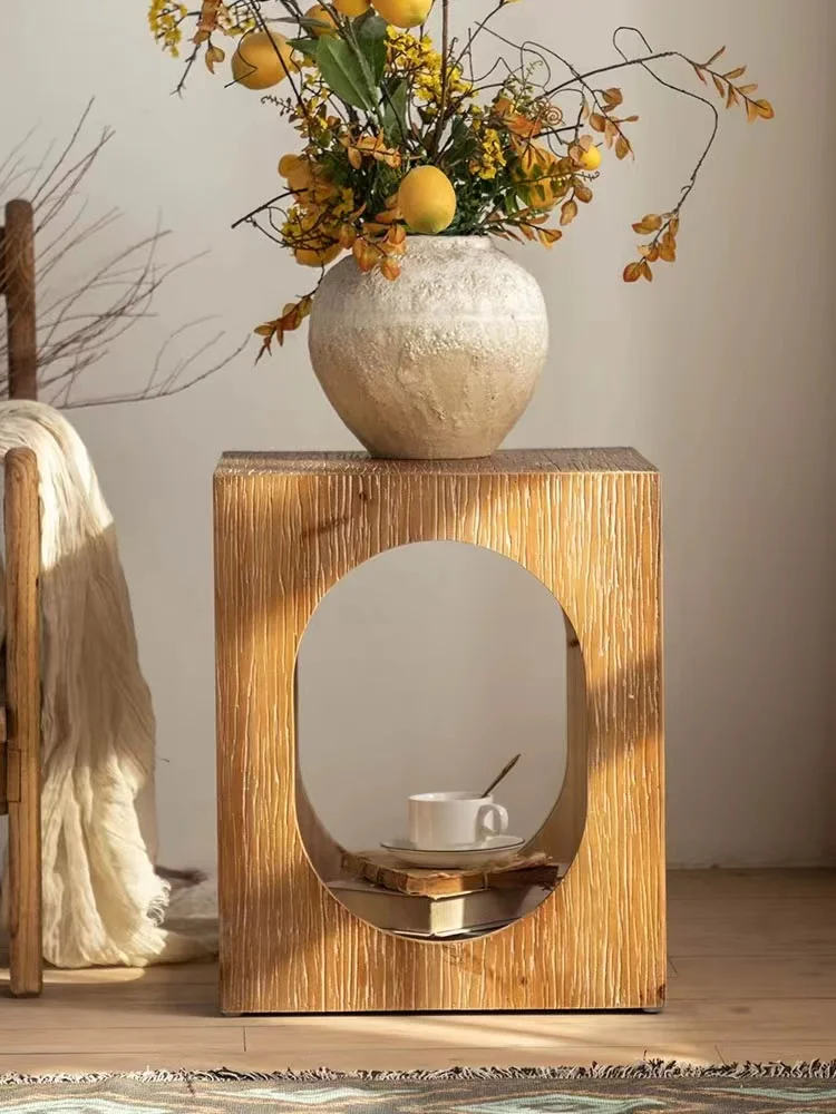 

Solid wood storage corner table