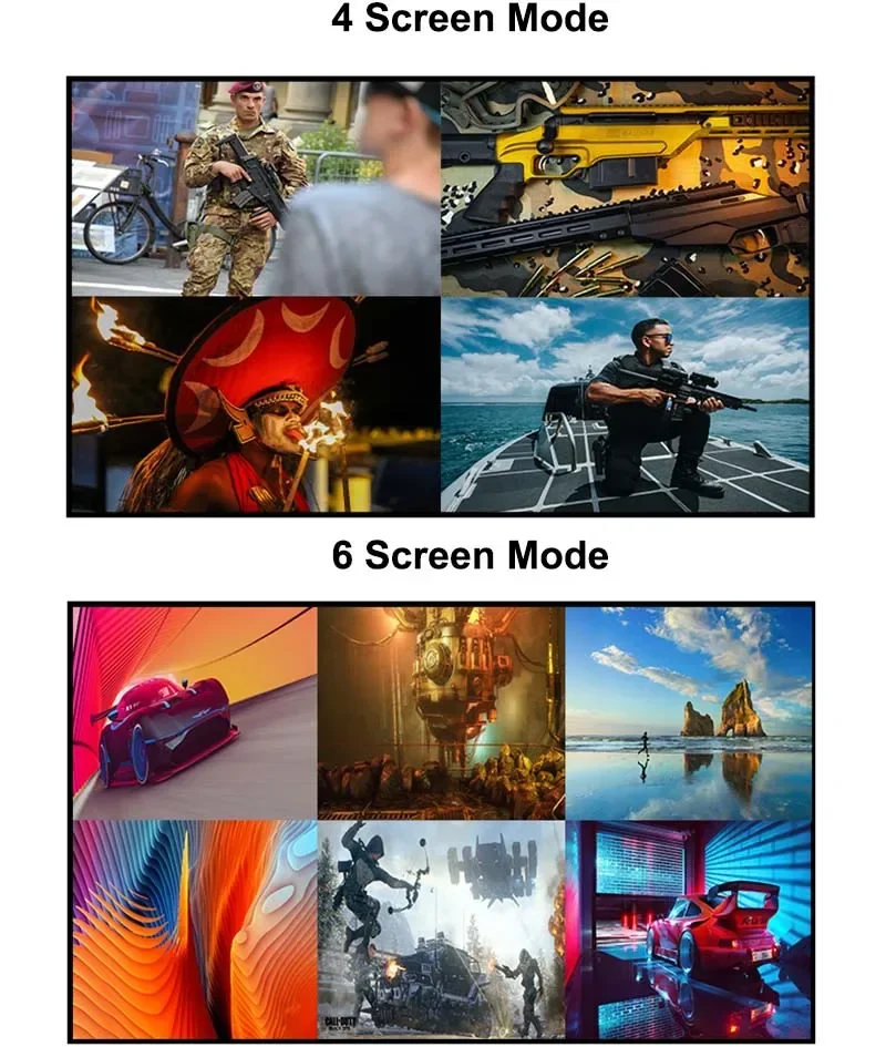4K 16X1 HDMI 멀티뷰어 1080P 4X1 6x1 8x1 멀티 모드 스크린 분배기 16 in 1 아웃 무결점 전환 멀티뷰어 비디오 디바이더