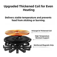 Электрическая индукционная плита 2200 Вт, настольная варочная панель со стеклянной керамической пластиной, регулируемая температура, безопасное приготовление пищи без открытого пламени — изображение 4