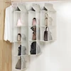 Wardrobe Closet Transparent Storage Bag Hanging Handbag Organizer Sundry Shoe Bag with Hanger Pouch Transparent Storage 1