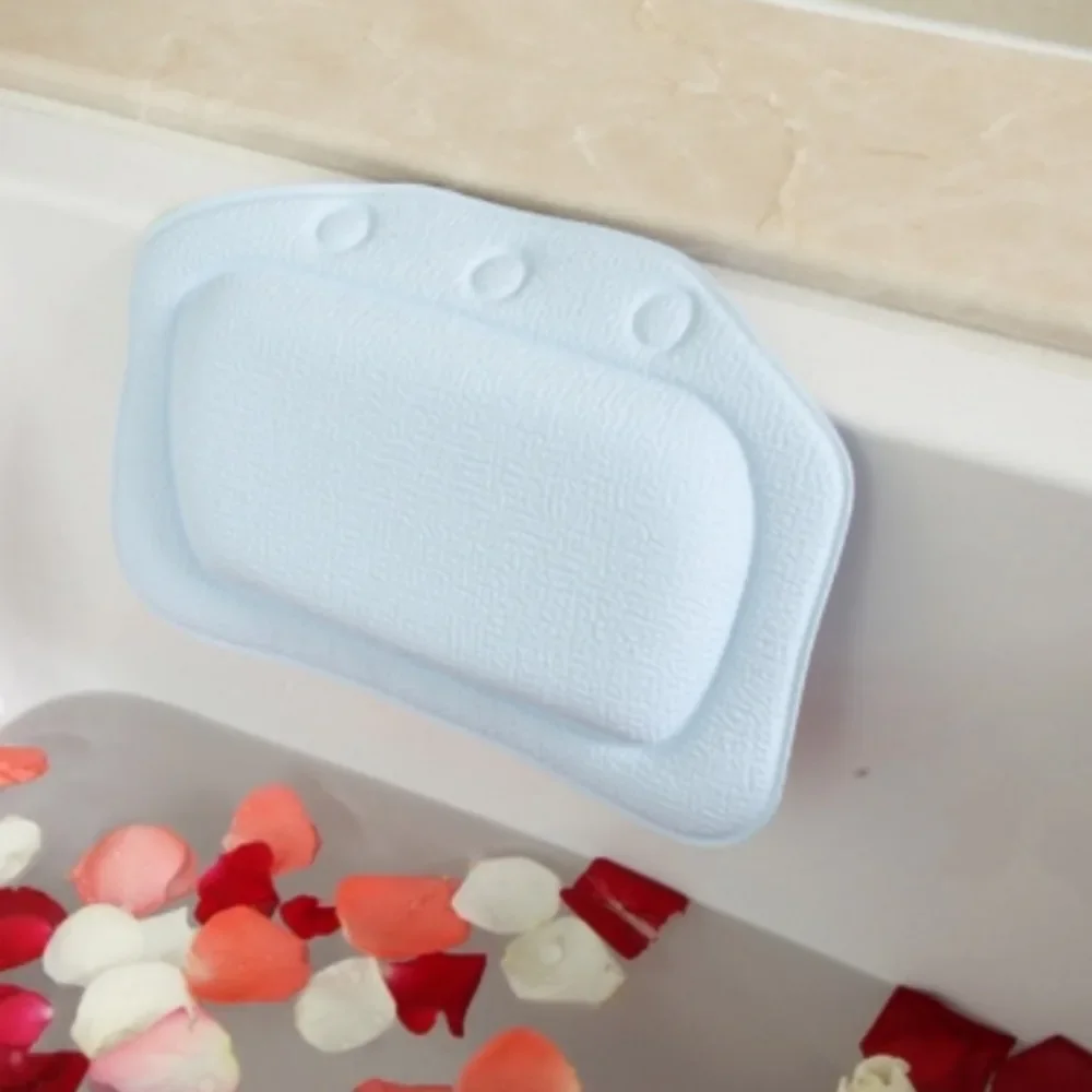 1pc PVC Neck Bathtub Cushion Soft Headrest with Suction Cup SPA Bath Pillow Bath Tub Accessories
