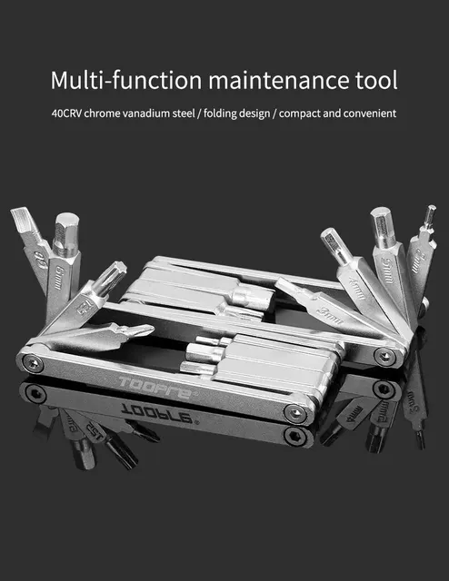 Fix Manufacturing Mountain Bike Repair Kit - 16 Tools Includes Chain Breaker, Lube, Hex Wrenches & More