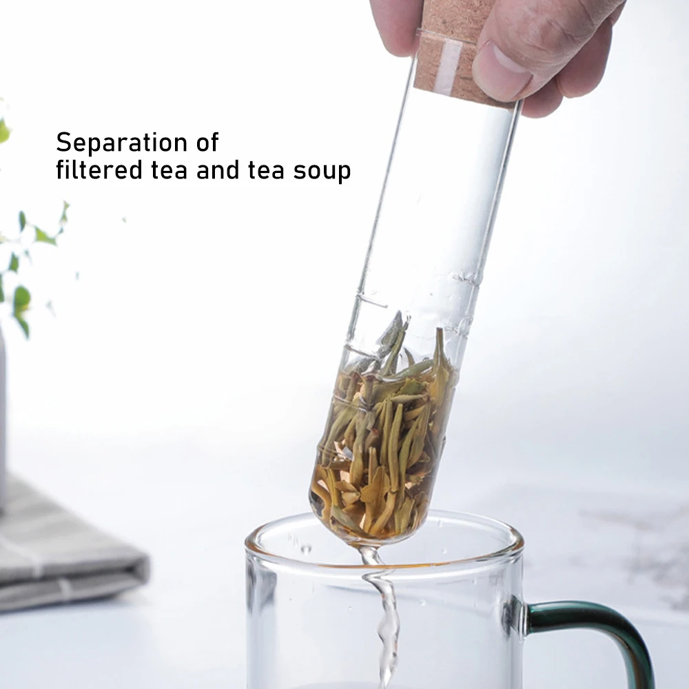 Glass Tea Infuser Reusable Wooden Tea Infuser Glass Design Tea Strainer for  Puer Tea Cup Mug Herb Kitchen Accessories - AliExpress