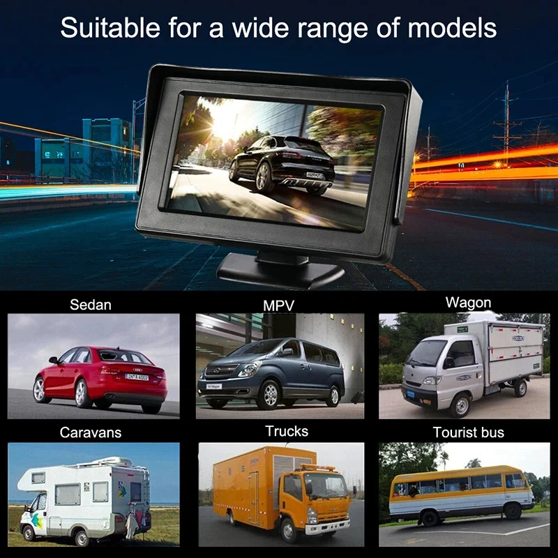 4.3Inch Rear View Camera Monitor Screen Reversing Camera for Car Parking Parking System for Vehicle Easy Installation car display monitor car rear view camera