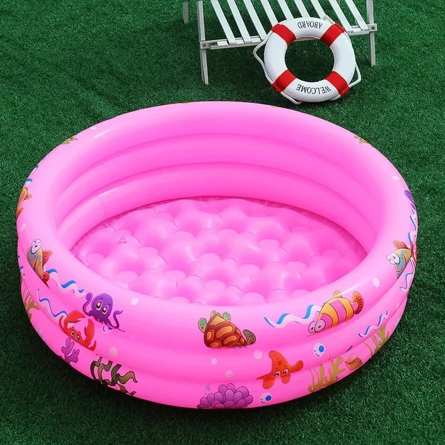 Piscina gonfiabile riutilizzabile a doppio strato da giardino portatile addensata per bambini giocattoli d'acqua festa rotonda per bambini all'aperto 4