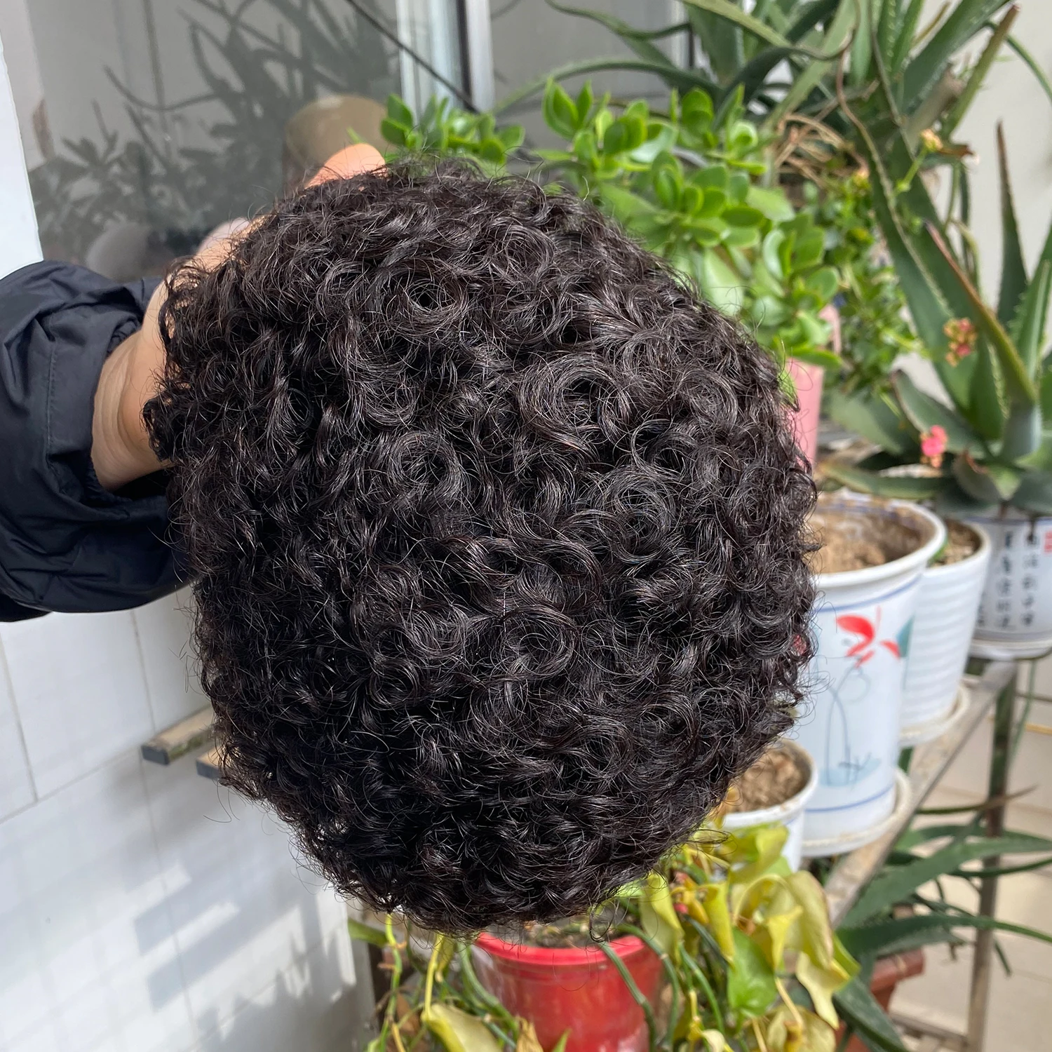 Short Curly Wigs Human Hair Pixie Cut Brazilian Human Hair Machine Wigs For Black Women Natural Black Curly Human Hair Wigs