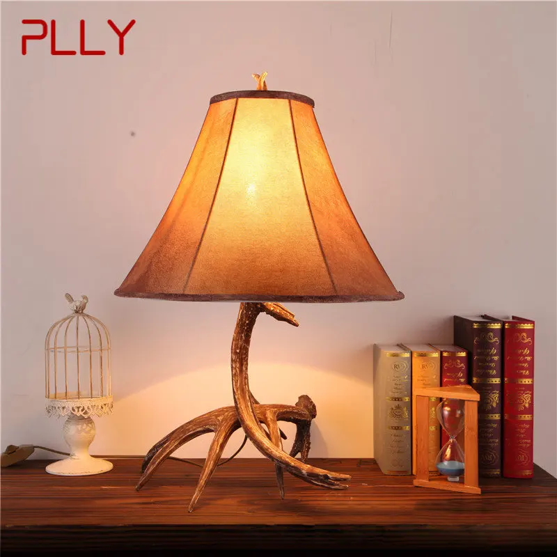 

PLLY Modern Resin Table Lamp LED Retro Creative Simple Bedside Vintage Desk Light for Home Living Room Bedroom Decor