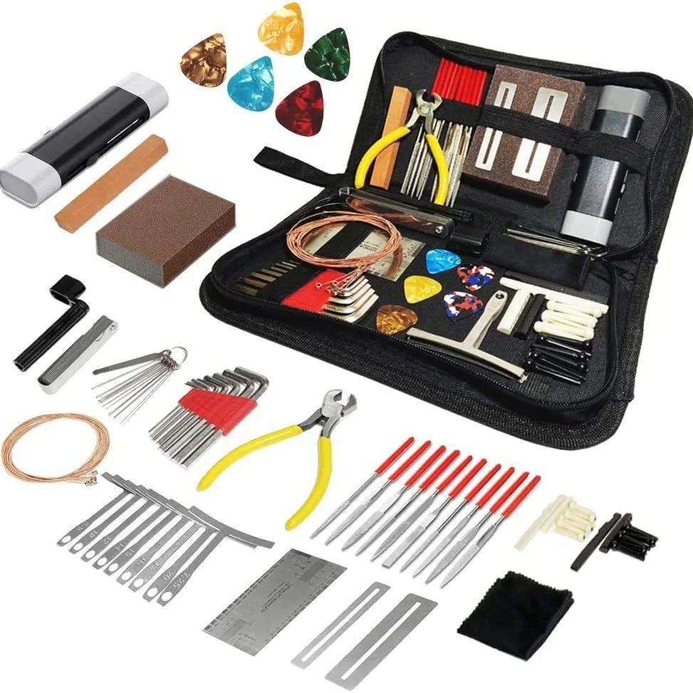 Guitar Accessories Guitar Repair Tool 72-Piece Complete Guitar Tool Kit Set Guitar Repair & Maintenance Kit Comprehensive Accessories