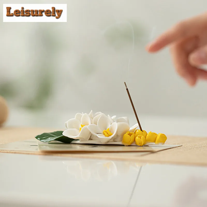 Handmade Pinch Osmanthus Incense Holder Water Fountain Decoration Incense Burners Consecrate Censer Yoga Supplies Ornaments