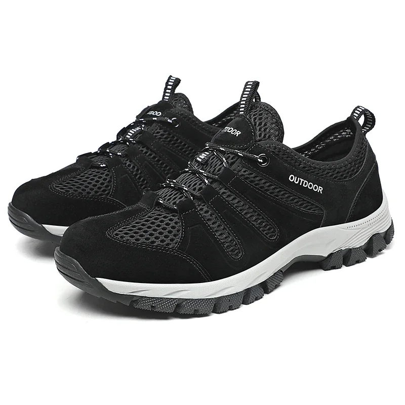 Large Size Men Soft Casual Shoes Summer Breathable Outdoor Mesh Sneakers Male Light Black Footwear Flat 2024 Fashion Boys Travel