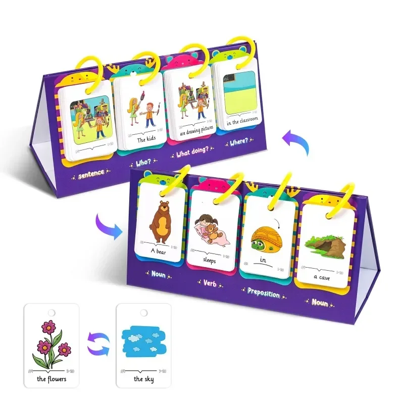 Sentence-Making Exercises Flip Chart Sentence Educational Learning Tool Vocabulary Building Special Education Speech Therapy 5
