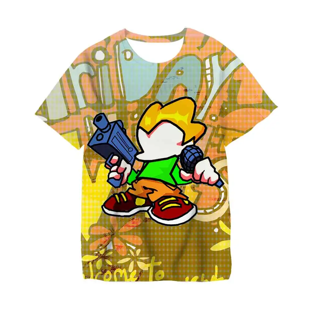 Kids Boys Girls Summer Friday Night Funkin Cartoon Anime T-shirts Short Sleeved T Shirt 3-14 Year Children Clothing Tops t shirt baby boy	