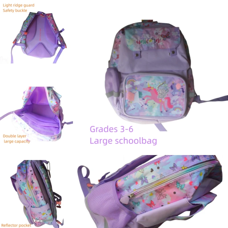 VEST backpack, backpack, 3-6 grade elementary school backpack, lightweight spine protection cartoon backpack for boys and girls