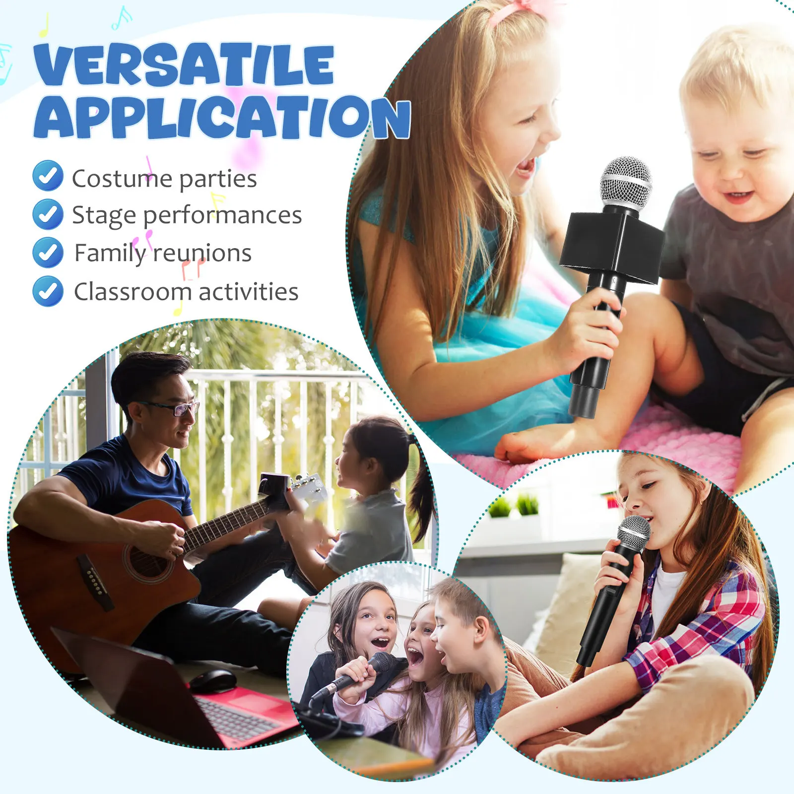 튼튼한 사각형 플랫폼 시뮬레이션 마이크 소품, 말하기, 노래 연습, 코스프레, 재미있는 야외/실내 행사, 기념 행사용