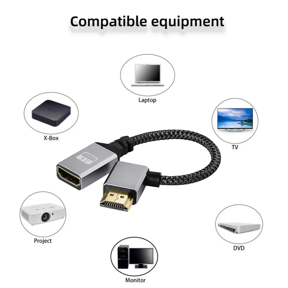 HDTV Ϸ 극̵ ̺, HDMI ȣȯ -  ̾ ڵ, 15cm, 4K, 60Hz, 18 Gbps, ͽټ