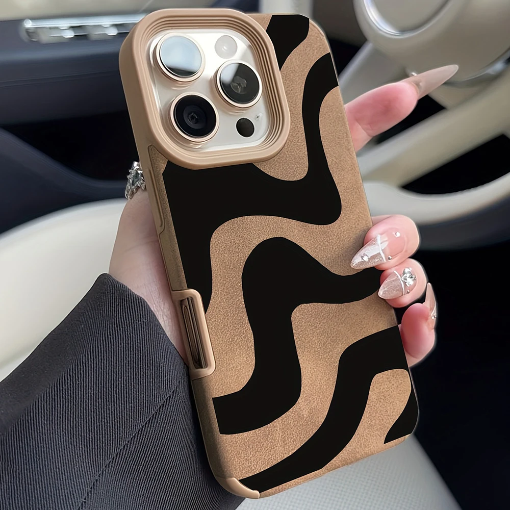 Halloween Brown Leopard Print Faux Leather Phone Case Cover
