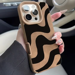Halloween Brown Leopard Print Faux Leather Phone Case Cover - iPhone 15 Plus (2)