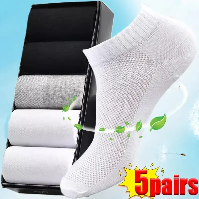 

Casual Summer Male Breathable Men High Quality for Soft Low-cut Sports Mesh Socks Cotton Sock 5pairs Ankle Crew Short Women's