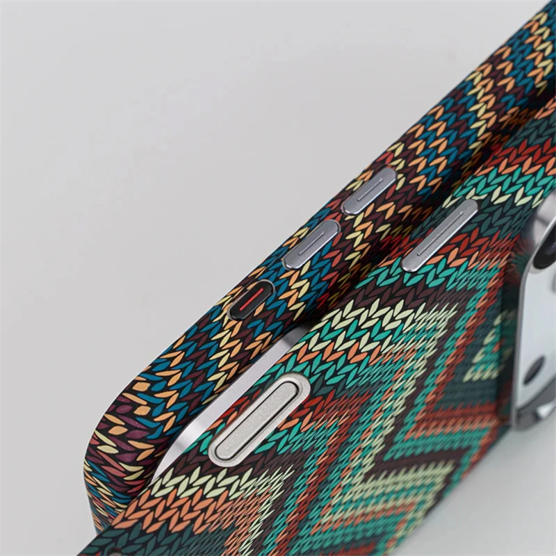 Sleek Carbon Fiber Texture Phone Case with Magsafe & Alloy Lens Cover