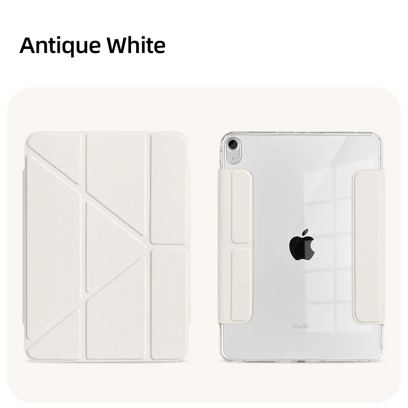 Transparent Magnetic Detachable Case with Multi-Angle Stand and Auto Wake/Sleep Functionality