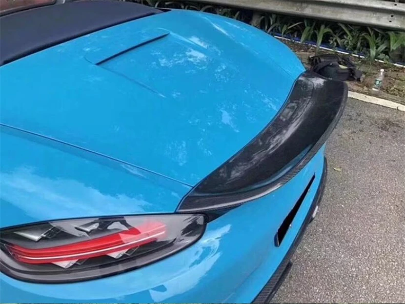 High-Quality Real Carbon Fiber Spoiler For Porsche 718 Cayman Boxster (2016-2022) REAR WING TRUNK LIP SPOILERS - - Racext 29