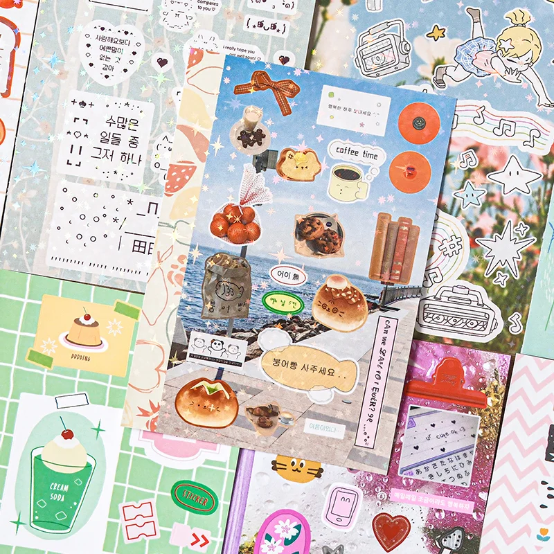 30 Sheets Kawaii M5 Sticker Book, Cute Cartoon Stickers for Planner Journal Phone Case Notebook Dairy Card Decoration, Mr. Paper