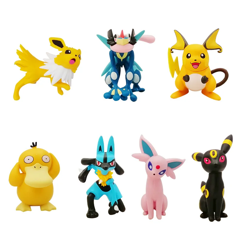 6-9Cm Pokemon Figura Giocattolo Grande Azione Pikachu Lucario Raichu Greninja Eevee Espeon Umbreon Jolteon Elf Doll Ball Kid Regalo Di Compleanno
