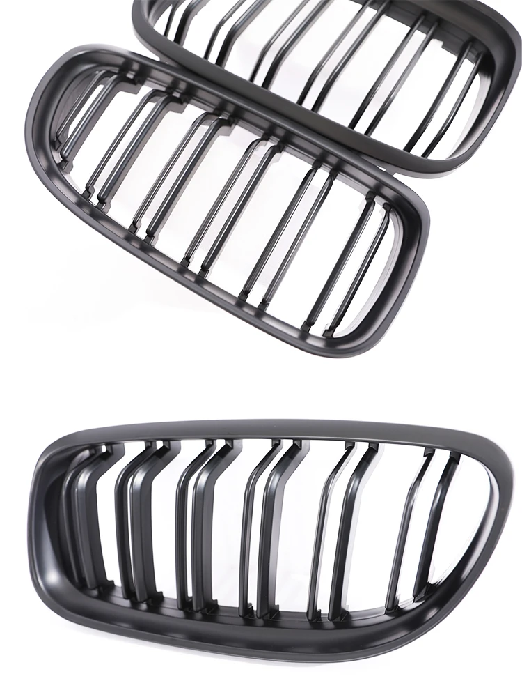 Carbon Fiber Print Grille Kidney Grill For BMW 3 Series E90 E91 LCI 2009-2012 LCI Gloss Black M Color Chrome Silver Double Slat