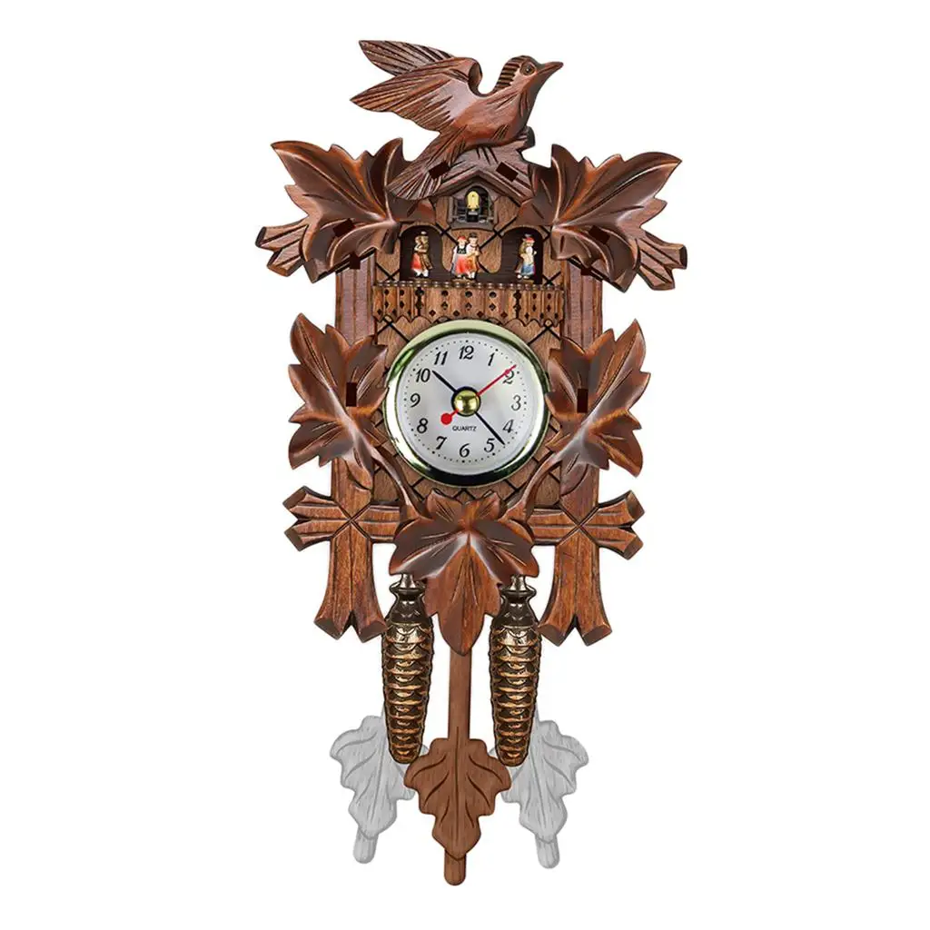Wall clock Vintage Cuckoo Pattern Clock Wooden Wall Clock Living Room Decor Gift