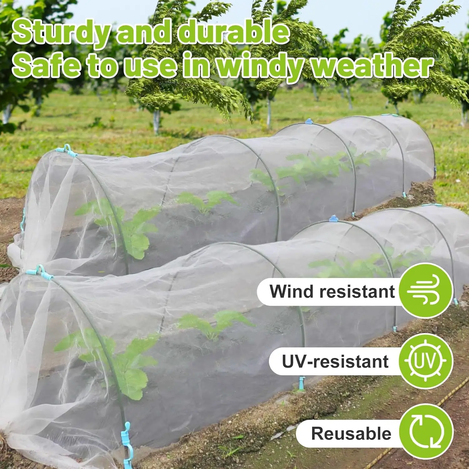 Description Picture 4 of item1PC Garden Insect Protection Net Plant Vegetable Tomato Pepper Fruit Care Cover Bug Greenhouse Pest Control Anti-Bird Insect Net