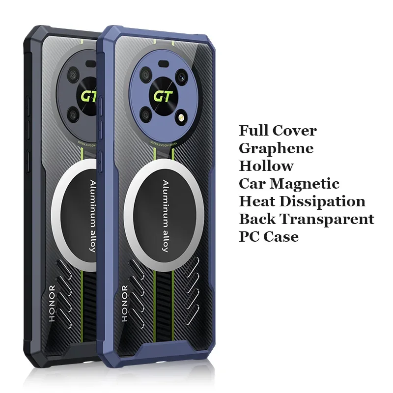 Grafeno šilumos išsklaidymo kompiuterio dėklas, skirtas „Honor Magic6 Magic 6 Pro“, kvėpuojantis, vėsinantis, skaidrus, apsaugantis nuo kritimo, buferio korpusas._voghion.com