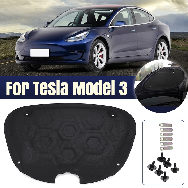For Tesla Model 3 Front Trunk Cover Sound Insulation Cotton Shock Plate Hood Insulation Modification Car Trunk Protective Pad