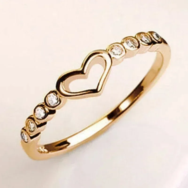 Minimalism Hollow Heart Finger Rings For Women Exquisite Thin Wedding Bands Accessories Anniversary Gift Statement Jewelry wedding rings finger rings fashion rings fashion ring