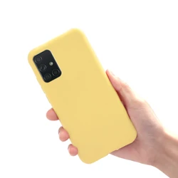 Matte Silicone Candy Color Phone Case - Soft Back Cover - Samsung A51 5G (Yellow)