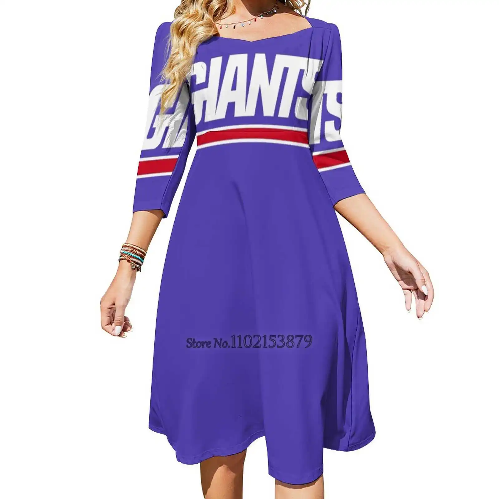 

Giants Square Neck Dress Summer Dress Women Elegant Halter Print Dress Giants Teams Clubs Hobbies Entertainment Baseball Quote