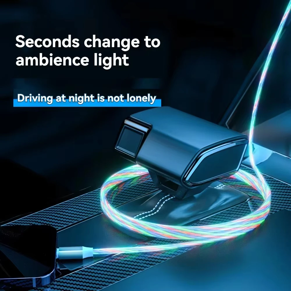 รูปสินค้า สายชาร์จเร็ว USB-C 60W พร้อมไฟ LED ใช้ได้กับหลายแบรนด์