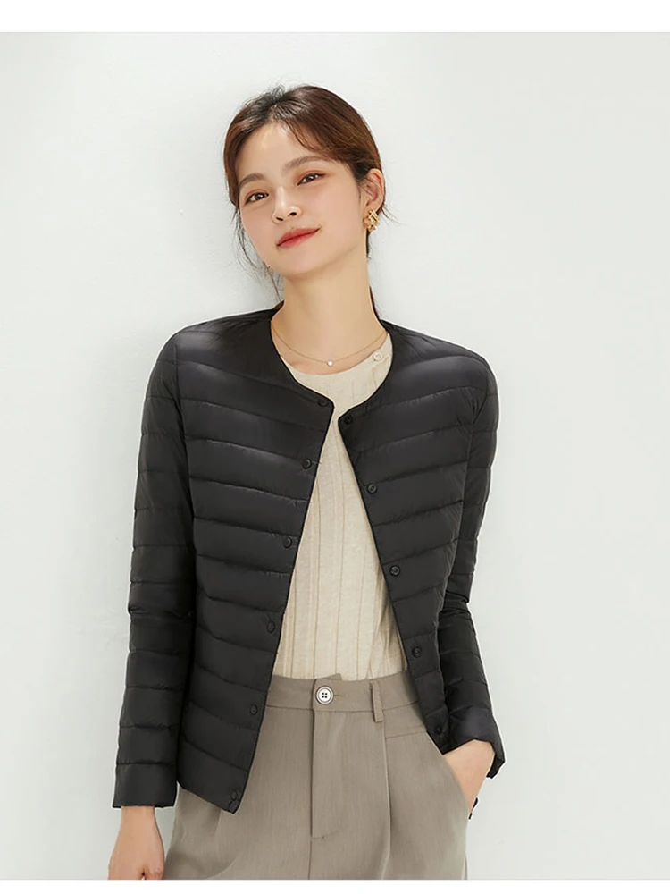 2023-spring-and-autumn-season-light-down-coat-women's-snap-button-round-neck-bulky-long-sleeve-short-jacket