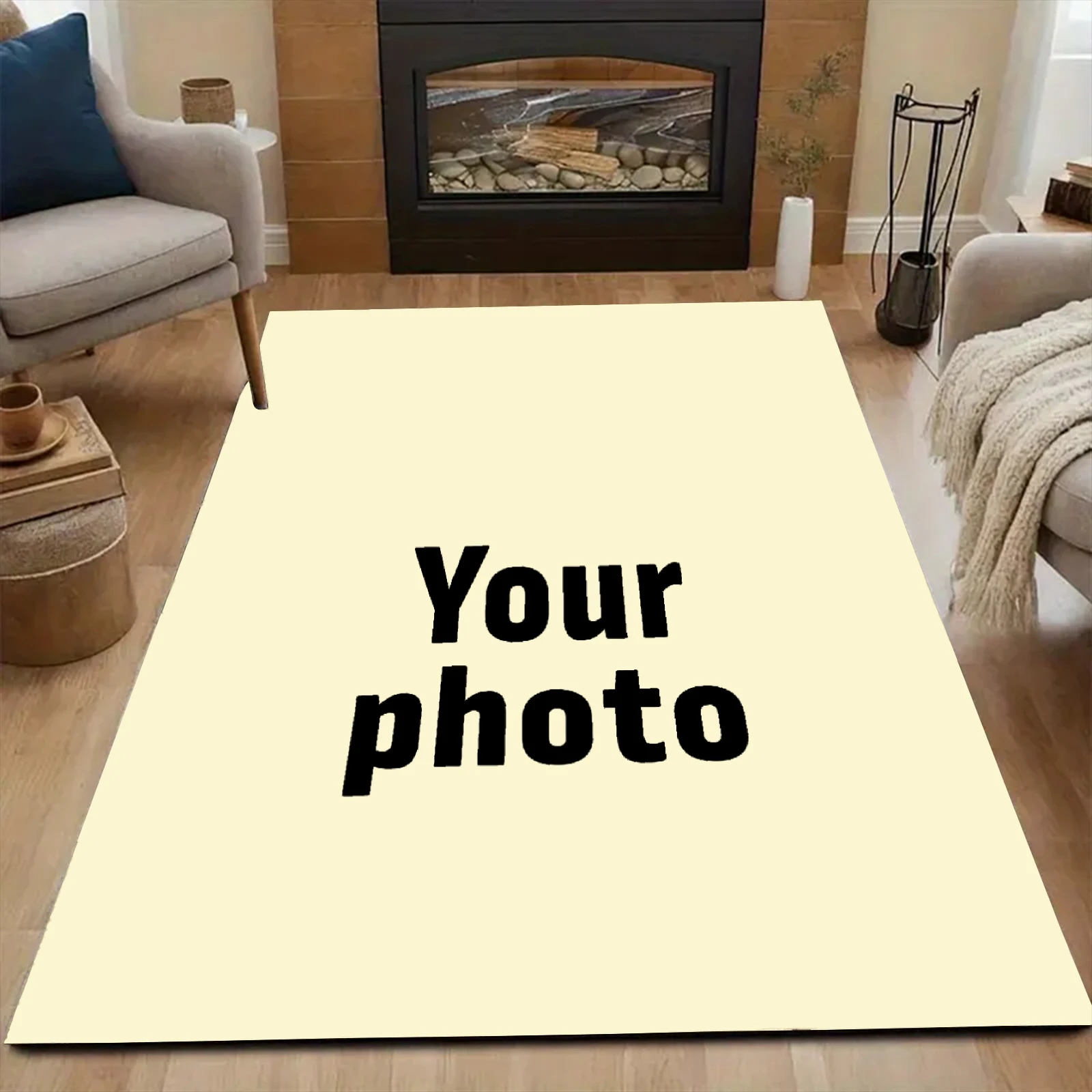 Custom Photo Text Area Mat Carpet Rug Printed Rectangle Rugs for Adult Yoga Living Room Decorative Personalized Entrance Doormat