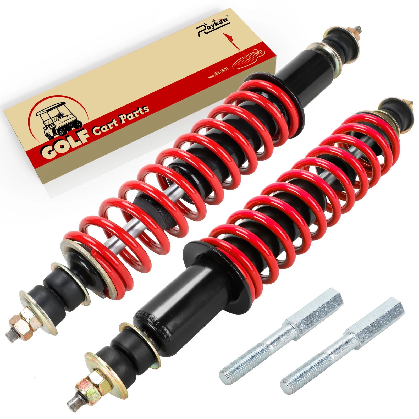 Hawk Cart Razorback Rear Shock Absorber Roykaw Golf Cart Front/Rear Shock Absorbers Kit Heavy Duty Coil Over ...