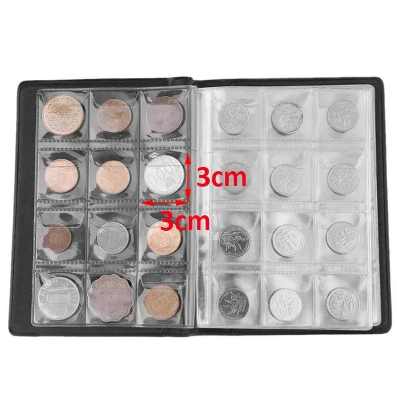 PVC Collecting Coin Storage Coins Album Collection Book Commemorative Holders for Collector Gifts Supplies 120/240 Pockets Coin Purse Coin Wallet Change Bag