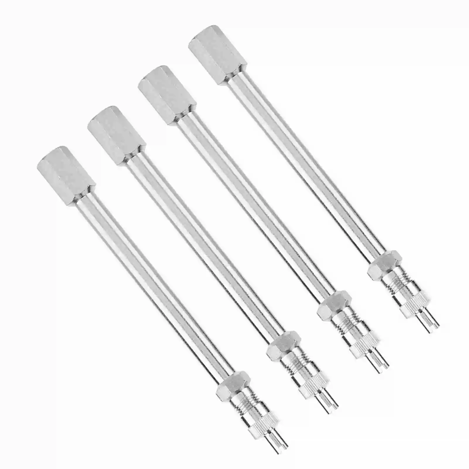 100mm Tyre Valve Extension 100mm Chrome Tyre Valve Extension Rod Wheel Adapter Car Truck Lorry Chrome