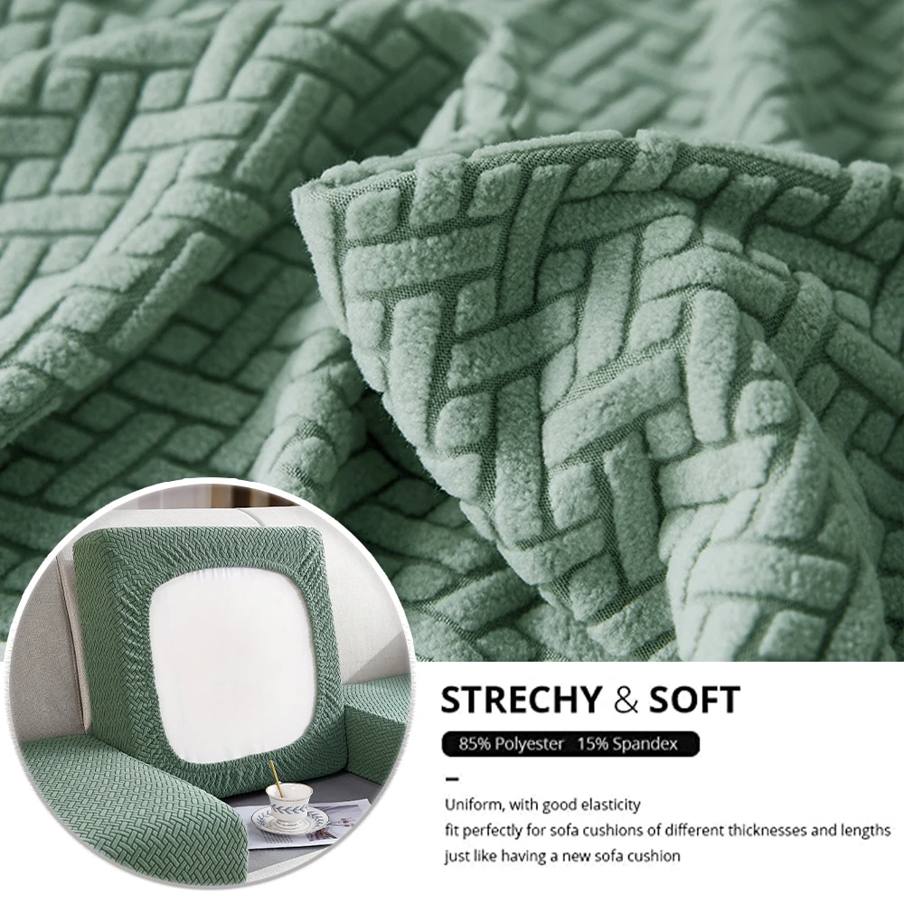 Jacquard Sofa Covers Solid Colors Seat Cushion Cover Living Room Washable Spandex Sofa Couch Slipcover L-shaped Chaise Longue