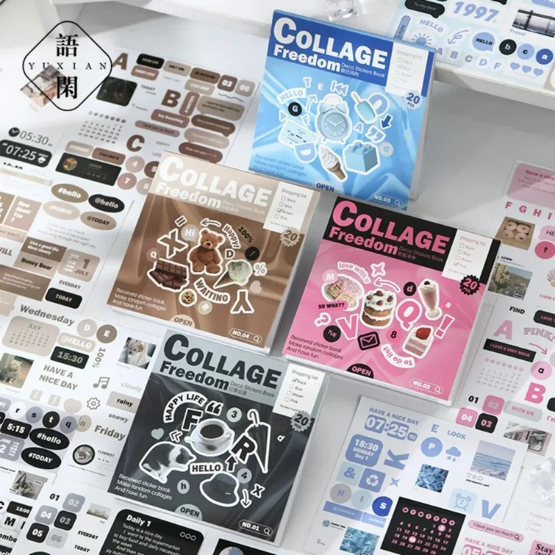 

Mr. Paper 4 Style 20 Pcs/pack Art Papers Retro No Cutting Handbook DIY Decoration Cup Notebooks Material Collage