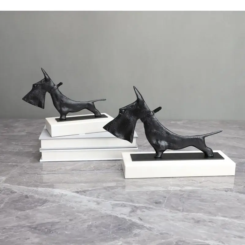 

Необычный абстрактный чугунный черный нож для собаки настольное украшение для кабинета украшение для гостиной имитация животного украшение для дома подарок