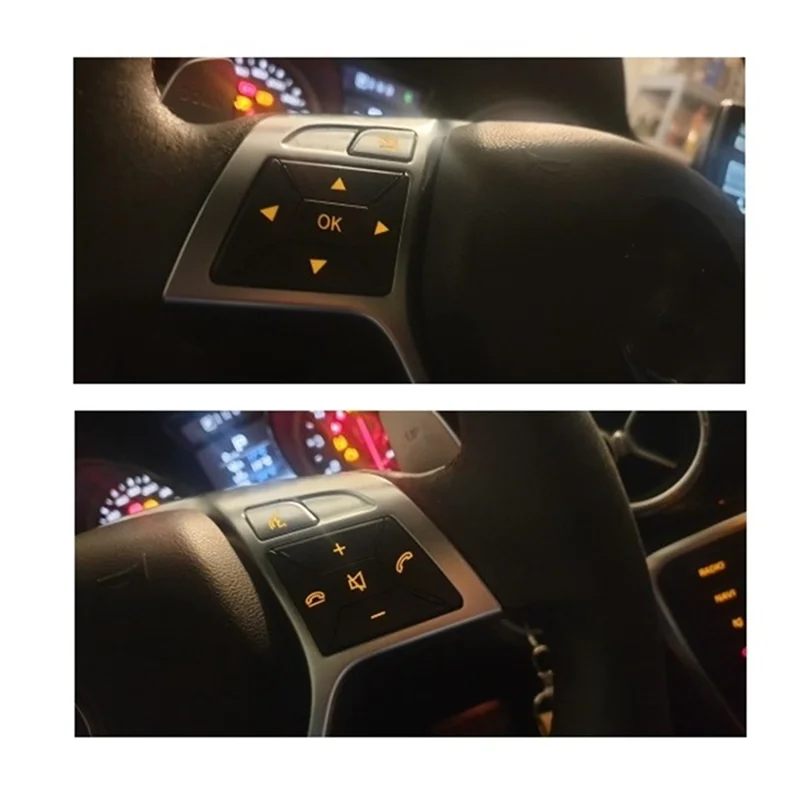 자동차 핸들 컨트롤 메뉴 스위치 단추 커버 볼륨, 벤츠 C GLK E A 클래스 W156 W246, 실버, W204 W212 W218