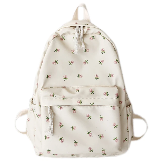 Casual Floral Prints Women Backpack Girls Bookbags Large Capacity Students School Bags Travel Backpack Mochilas with Pendants 5
