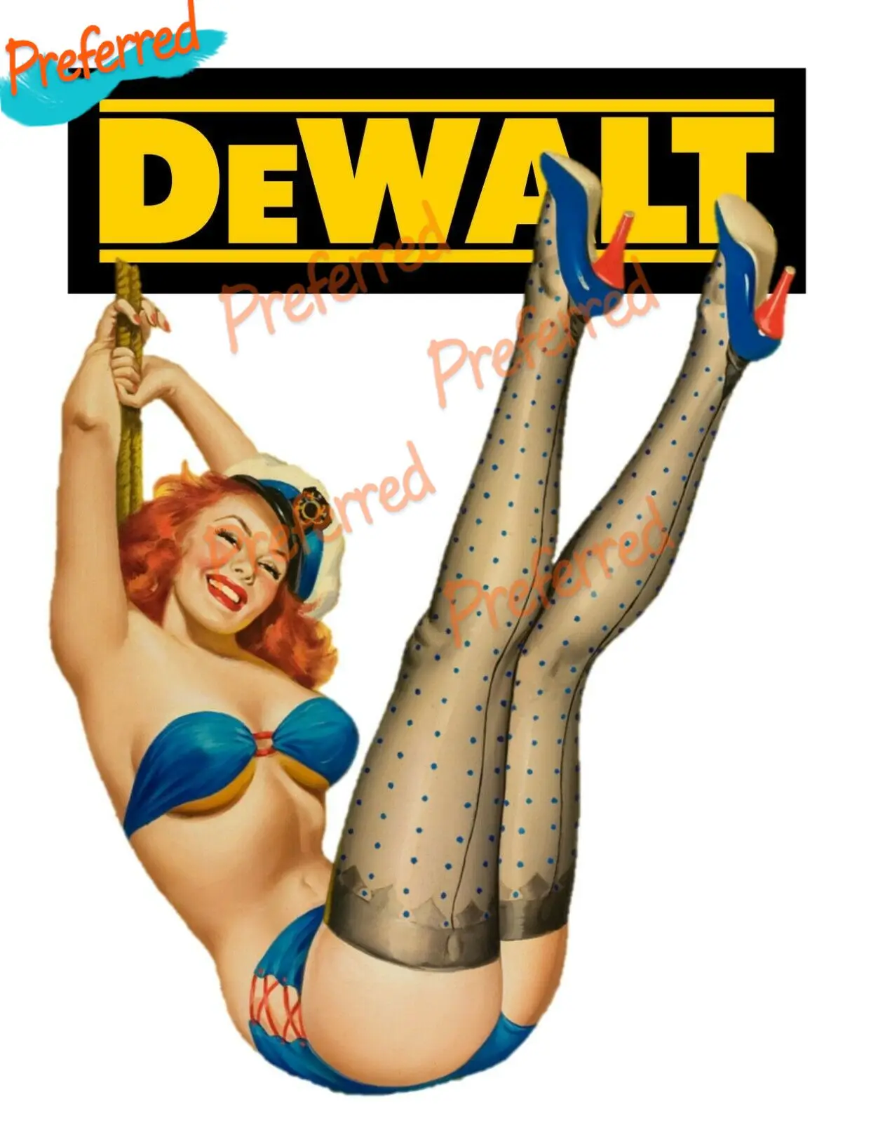 DeWalt's Tool Sticker Applique Sexy Girl Mechanic Toolbox Logo Chest for Your All Cars Laptop Motorcycle Helmet Trunk Toolbox